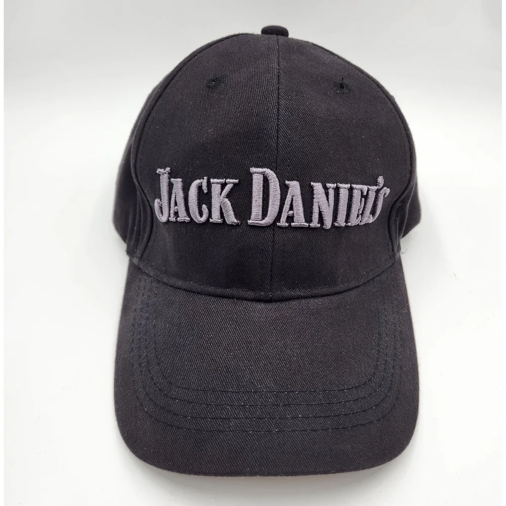 Jack‎ Daniels Embroidered Black Cap One Size Fits All Cotton Adjustable Strap